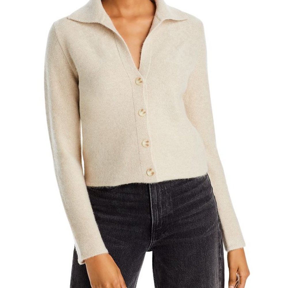 Vince cashmere cardigan polo collar XS. Worn once.